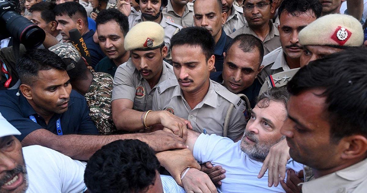 लोक कल्याण मार्गमा राहुल गान्धीसहितका नेताहरू पक्राउ